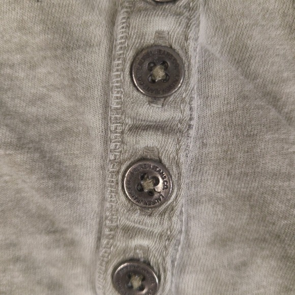 Ralph Lauren Blouse Women's Large Gray Button Shoulder Embroidery - Picture 6 of 16